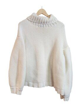 Rosae Paris Chunky Loose Knit Sweater Turtleneck Womens size 2